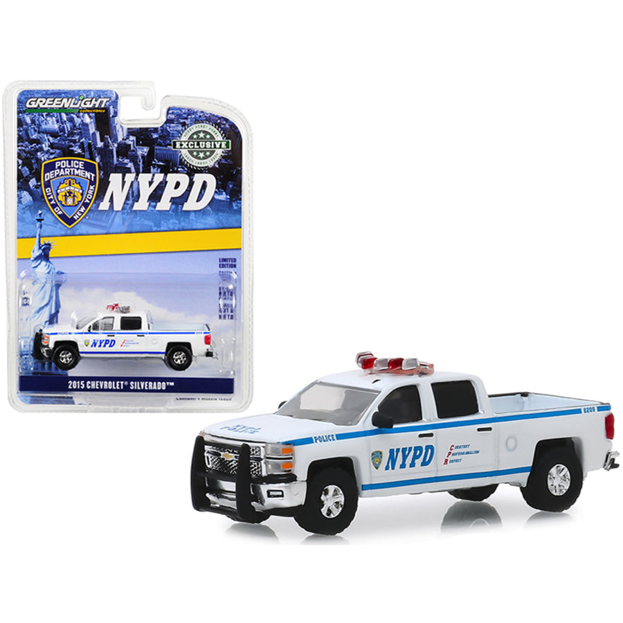 2015 Chevrolet Silverado Pickup Truck New York City Police Dept. (nypd) Hobby Exclusive 1/64 Diecast Model Car By Greenlight 30093
