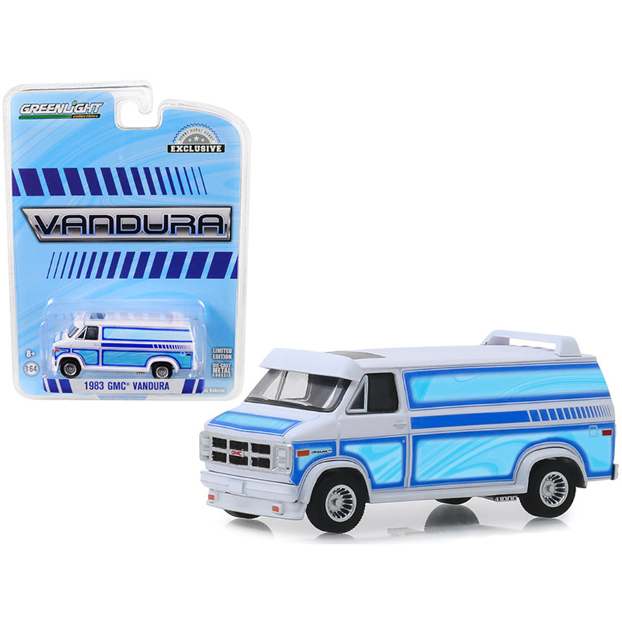 1983 Gmc Vandura Custom Van White With Custom Graphics Hobby Exclusive 1/64 Diecast Model Car By Greenlight 30094