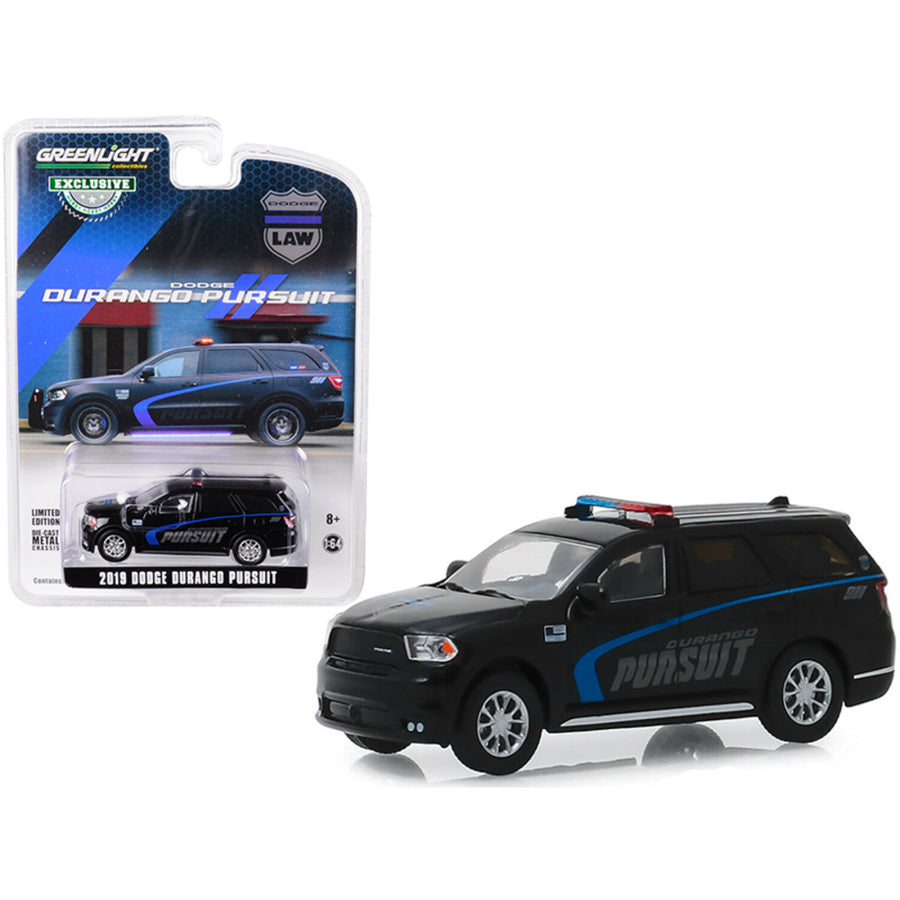 2019 Dodge Durango Pursuit Police Suv Black Hobby Exclusive 1/64 Diecast Model Car By Greenlight 30098