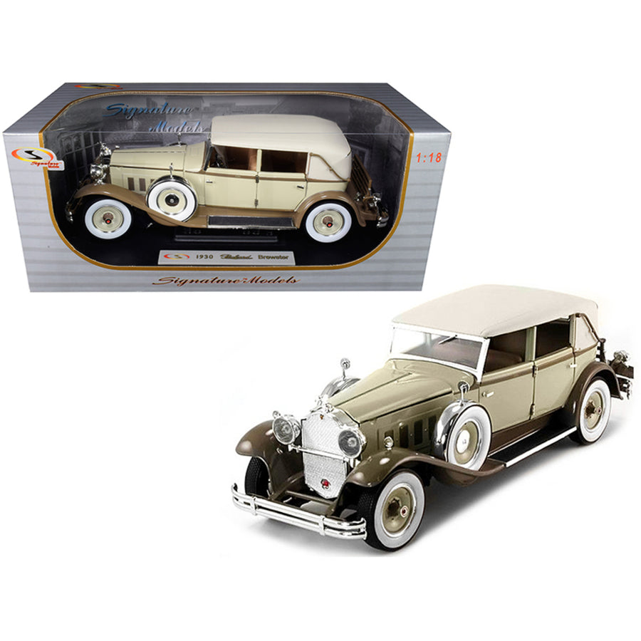 1930 Packard Brewster Tan And Coffee Brown 1/18 Diecast Model Car By Signature Models 18103tan-coffee