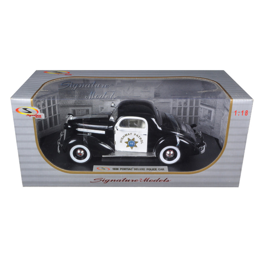 1936 Pontiac Deluxe Highway Patrol Car 1/18 Diecast Model Car By Signature Models 18140hwy