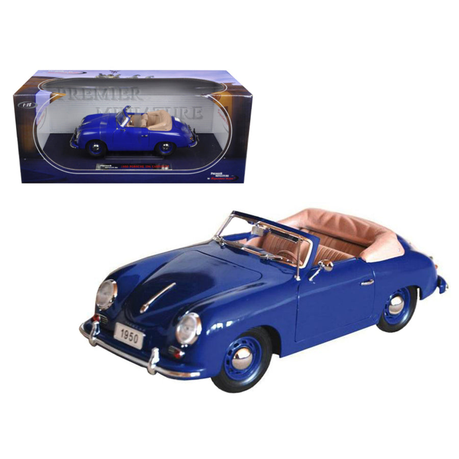 1950 Porsche 356 Convertible Blue 1/18 Diecast Model Car By Signature Models 38201bl