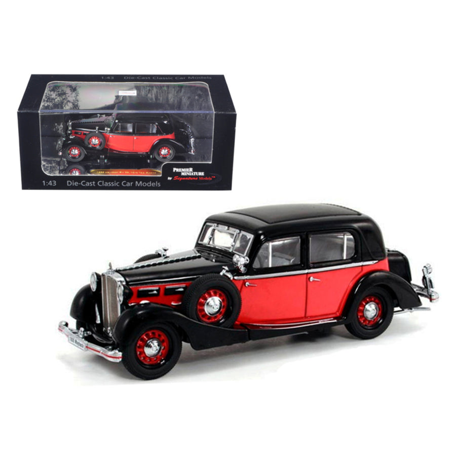 1935 Maybach Sw35 Spohn Black/red Hardtop 1/43 Diecast Car Model By Signature Models 43702bk