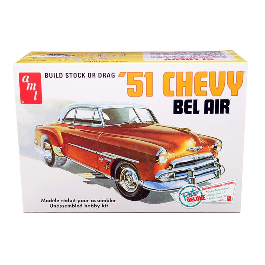 Skill 2 Model Kit 1951 Chevrolet Bel Air 2 In 1 Kit Retro Deluxe Edition 1/25 Scale Model By Amt Amt862