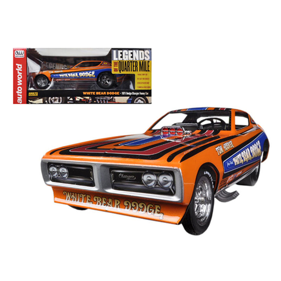 1971 Dodge Charger Tom Hoover White Bear Nhra Funny Car 1/18 Model Car By Autoworld Aw1161