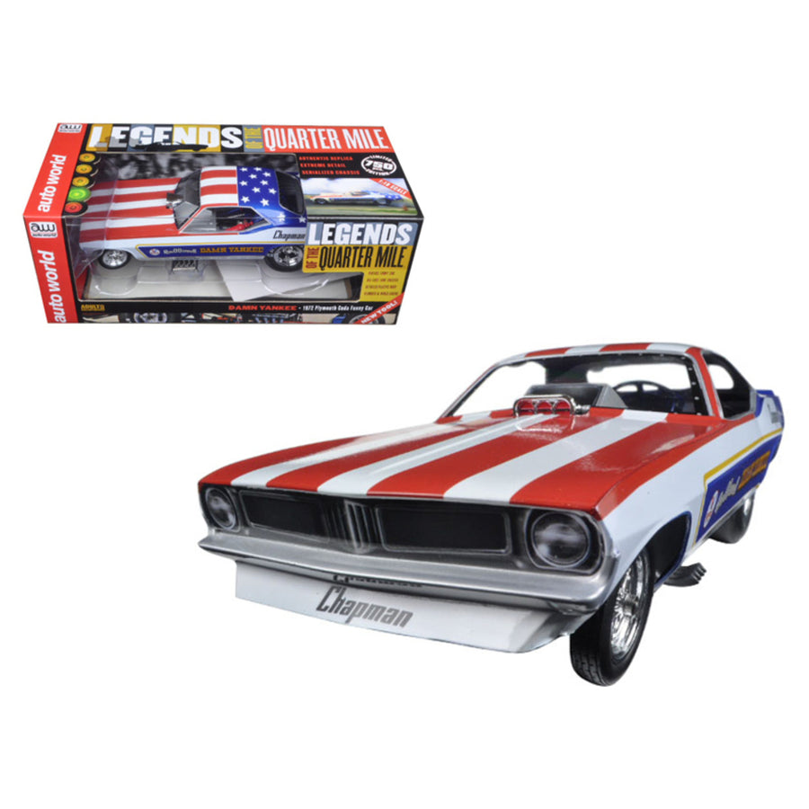 Ron Odonnells 1970 Plymouth Cuda Funny Car Damn Yankee Limited Edition To 750pc Worldwide 1/18 Model Car By Autoworld Aw1164