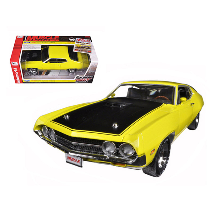 1970 Ford Torino Cobra 429 Cj Hemmings Bright Yellow Limited Edition 1254pc 1/18 Diecast Car Model By Autoworld Amm1049