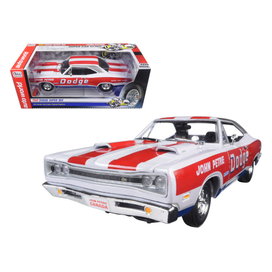 1969 Dodge Coronet Super Bee Ss/e John Petrie Limited Edition To 1002pcs 1/18 Diecast Model Car By Autoworld Aw222