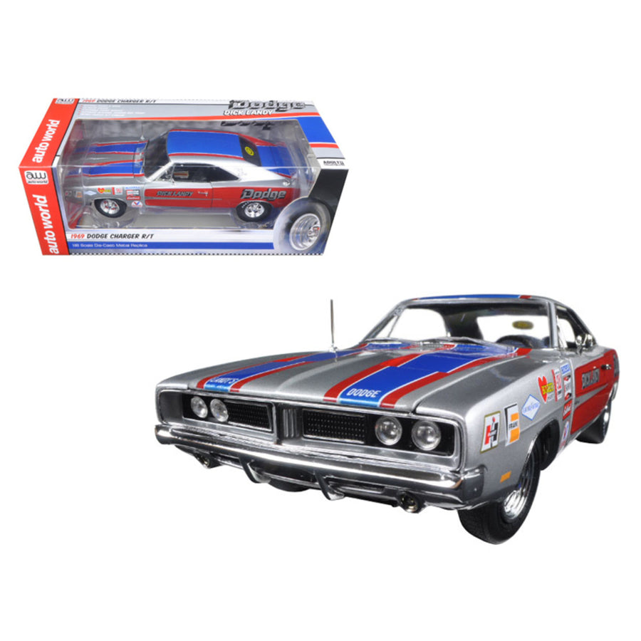 1969 Dodge Charger R/t 426 Hemi Dick Landy Limited Edition To 1002pcs  1/18 Diecast Model Car By Autoworld Aw228