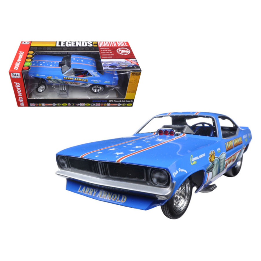 Larry Arnolds King Fish 1970s Plymouth Cuda Funny Car Limited Edition To 750pcs 1/18 Model Car By Autoworld Aw1173