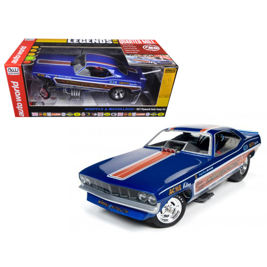 Whipple & Mccullough 1971 Plymouth Cuda Funny Car (ed Mccullough) Limited Edition To 750pcs 1/18 Model Car By Autoworld Aw1176