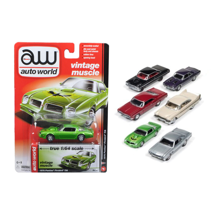 Autoworld Muscle Cars Release 5b Premium Licensed Set Of 6 Cars 1/64 Diecast Model Cars By Autoworld 64042b