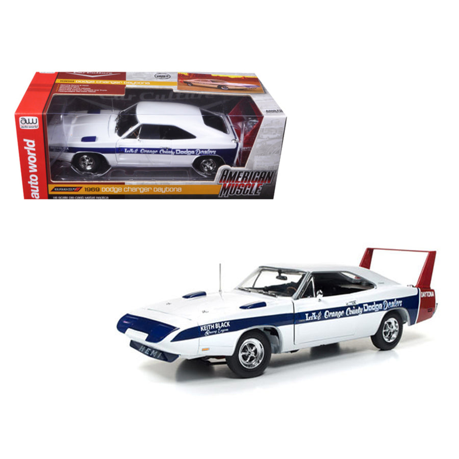 1969 Dodge Daytona La & Orange County Dodge Dealers Cindy Lewis Car Culture Limited Edition To 1002pc 1/18 Diecast Model Car By Autoworld Amm1091
