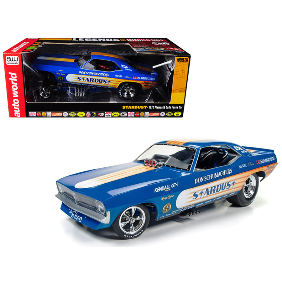 Don Schumachers 1972 Plymouth Cuda Stardust (bobby Rowe) Funny Car Limited Edition To 750pcs 1/18 Model Car By Autoworld Aw1179