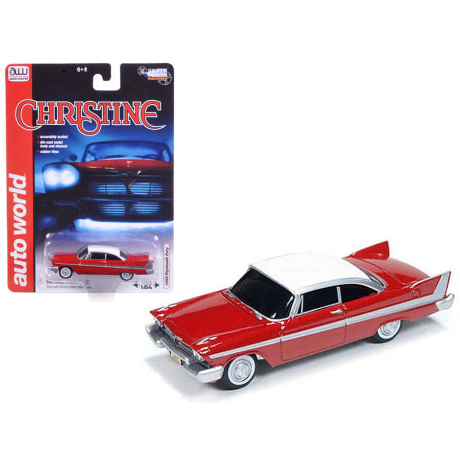 1958 Plymouth Fury Christine 1/64 Diecast Car Model By Autoworld Aw6401