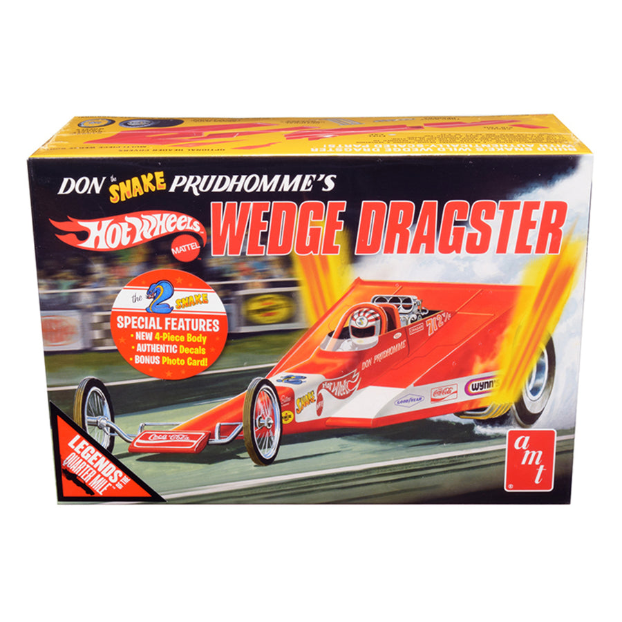Skill 3 Model Kit Don Snake Prudhomme’s Wedge Dragster Coca-cola Hot Wheels Legends Of The Quarter Mile 1/25 Scale Model By Amt Amt1049