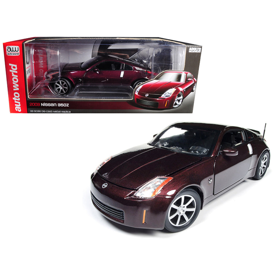 2003 Nissan 350z Coupe Brickyard Red Metallic Limited Edition To 1002 Pieces Worldwide 1/18 Diecast Model Car By Autoworld Aw240