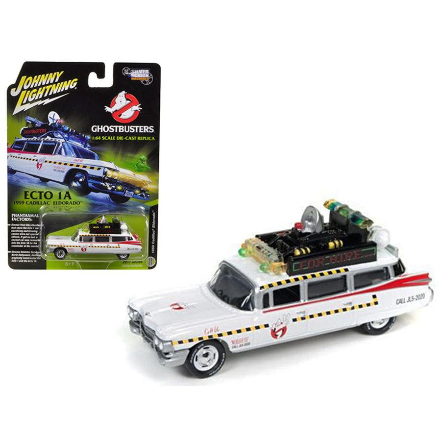 1959 Cadillac Ghostbusters Ecto-1a From Ghostbusters 1 Movie 1/64 Diecast Model Car By Johnny Lightning Jlss004