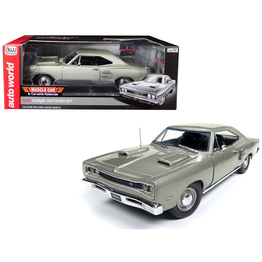 1969 Dodge Coronet R/t Silver Mcacn Muscle Car & Corvette Nationals Limited Edition To 1002 Pieces Worldwide 1/18 Diecast Model Car By Autoworld Amm1141