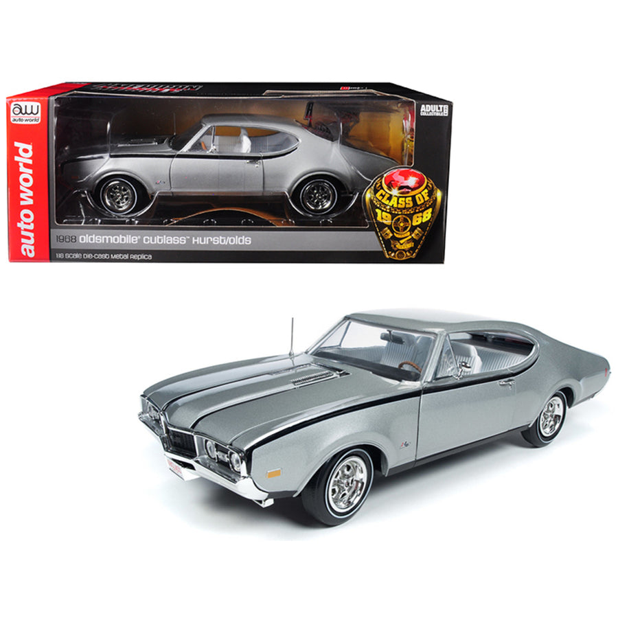 1968 Oldsmobile Cutlass Hurst/olds Silver Class Of 68 50th Anniversary Limited Edition To 1002 Pieces Worldwide 1/18 Diecast Model Car By Autoworld Amm1143
