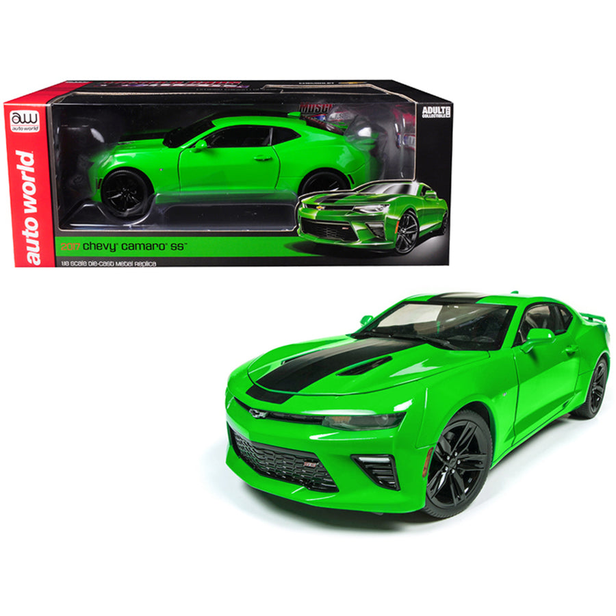 2017 Chevrolet Camaro Ss Green Limited Edition To 1002 Pieces Worldwide 1/18 Diecast Model Car By Autoworld Aw244