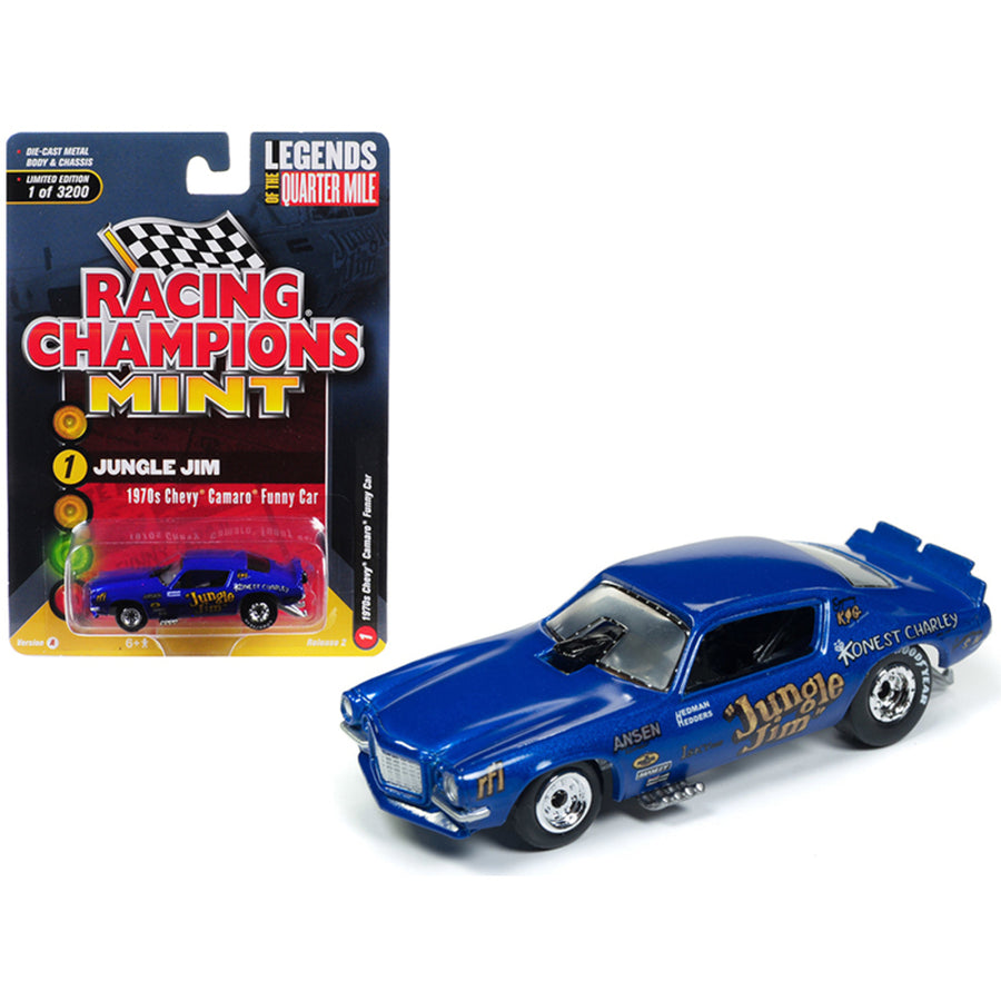 1970 Chevrolet Camaro Funny Car Jungle Jim Blue Limited Edition To 3,200 Pieces Worldwide 1/64 Diecast Model Car By Racing Champions Rc008-rcsp002