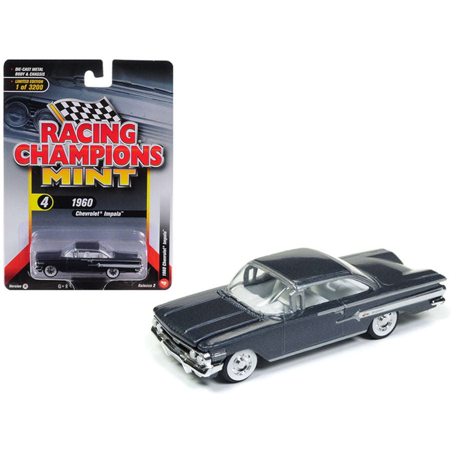 1960 Chevrolet Impala Shadow Gray Metallic Limited Edition To 3,200 Pieces Worldwide 1/64 Diecast Model Car By Racing Champions Rc008-rcsp003