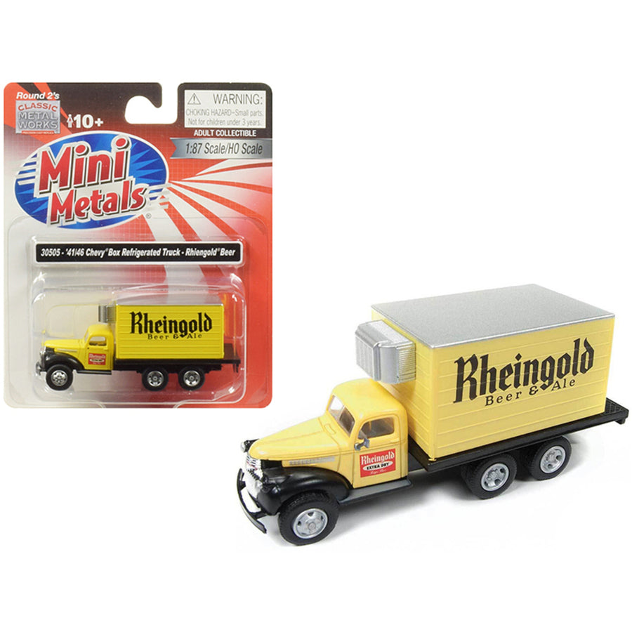 1941-1946 Chevrolet Box (reefer) Refrigerated Truck Rheingold Beer & Ale Yellow 1/87 (ho) Scale Model By Classic Metal Works 30505