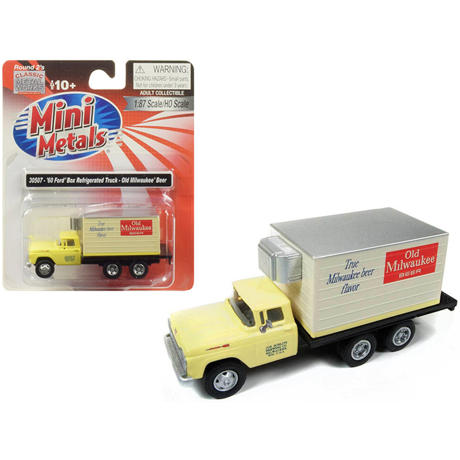 1960 Ford Box (reefer) Refrigerated Truck Old Milwaukee Beer Yellow 1/87 (ho) Scale Model By Classic Metal Works 30507