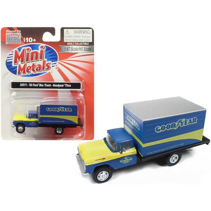 1960 Ford Box Truck Goodyear Blue 1/87 (ho) Scale Model By Classic Metal Works 30511