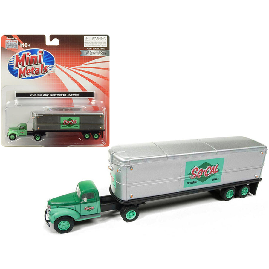 1941-1946 Chevrolet Tractor Trailer Truck So-cal Freight 1/87 (ho) Scale Model By Classic Metal Works 31178