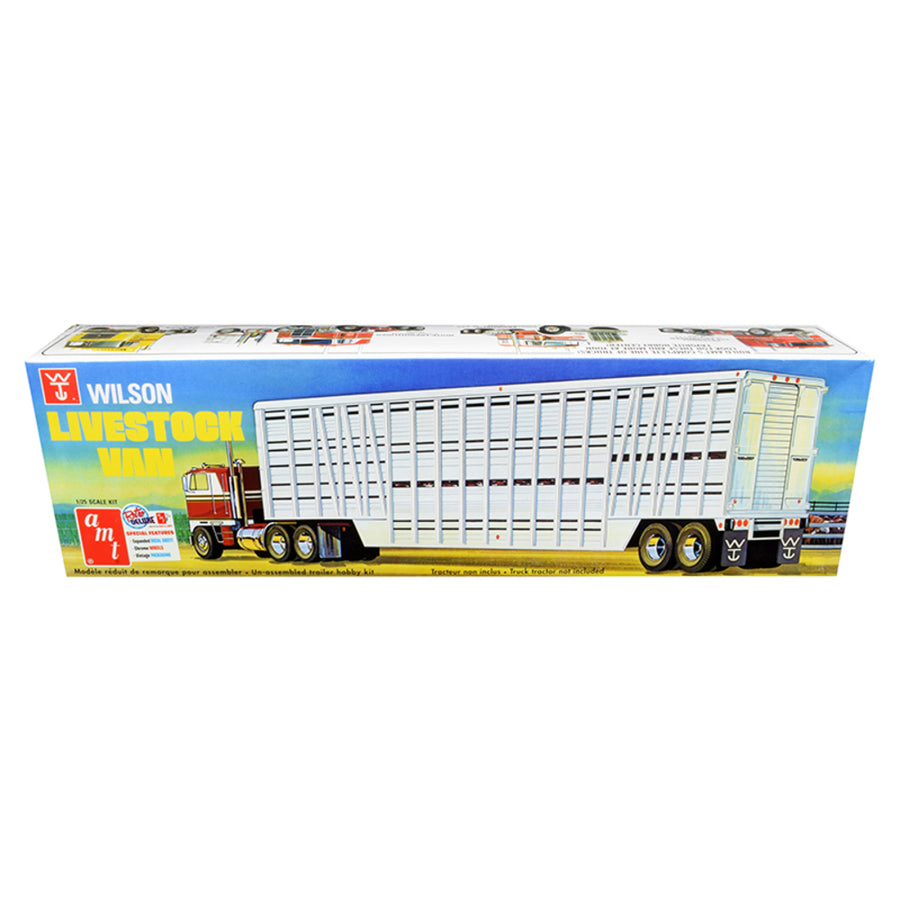 Skill 3 Model Kit Wilson Livestock Van Trailer 1/25 Scale Model By Amt Amt1106
