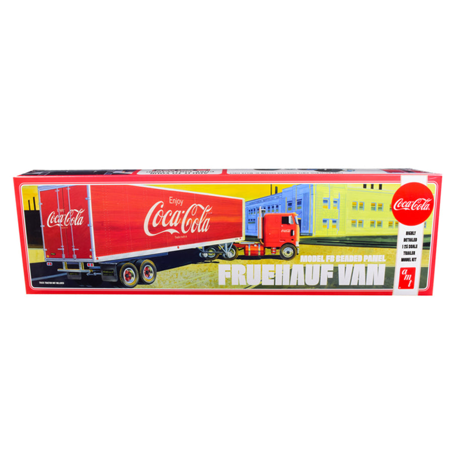 Skill 3 Model Kit Fruehauf Fb Beaded Panel Van Trailer Coca-cola 1/25 Scale Model By Amt Amt1109