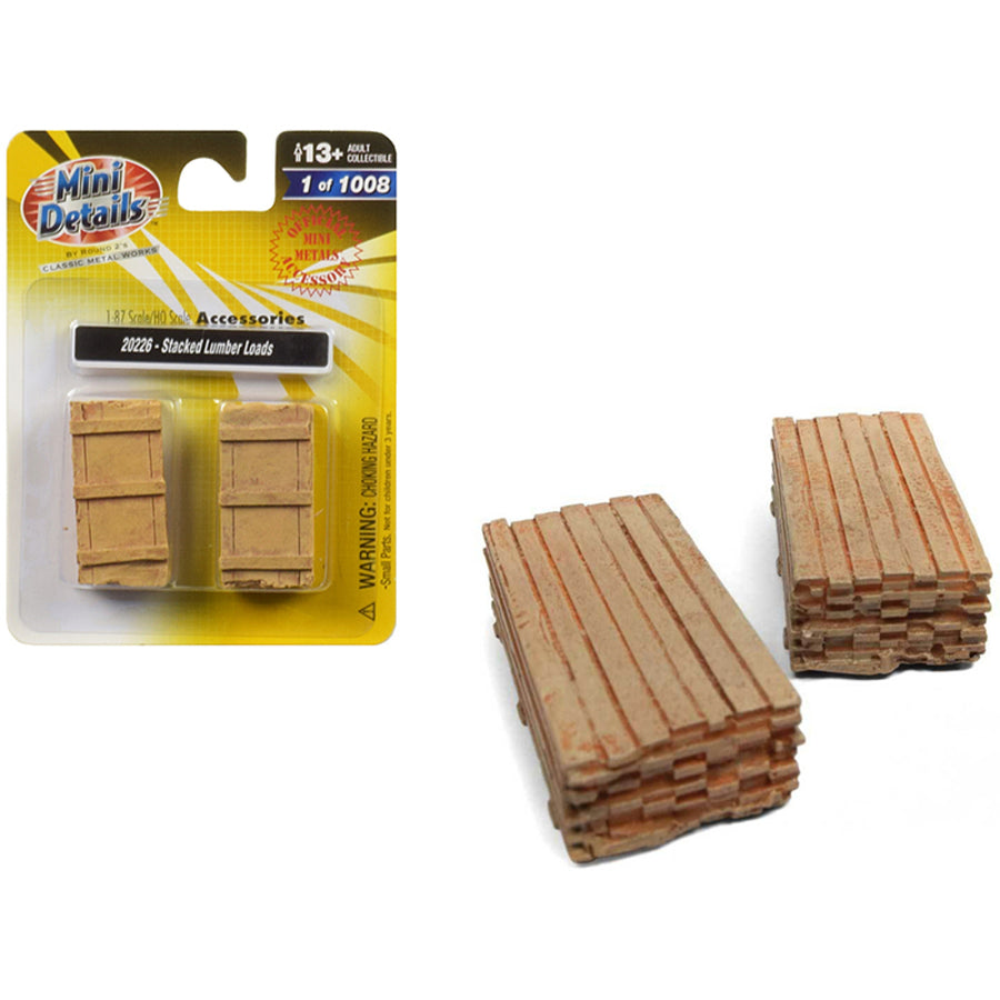 Stacked Lumber Loads 2 Piece Accessory Set 1/87 (ho) Scale By Classic Metal Works 20226