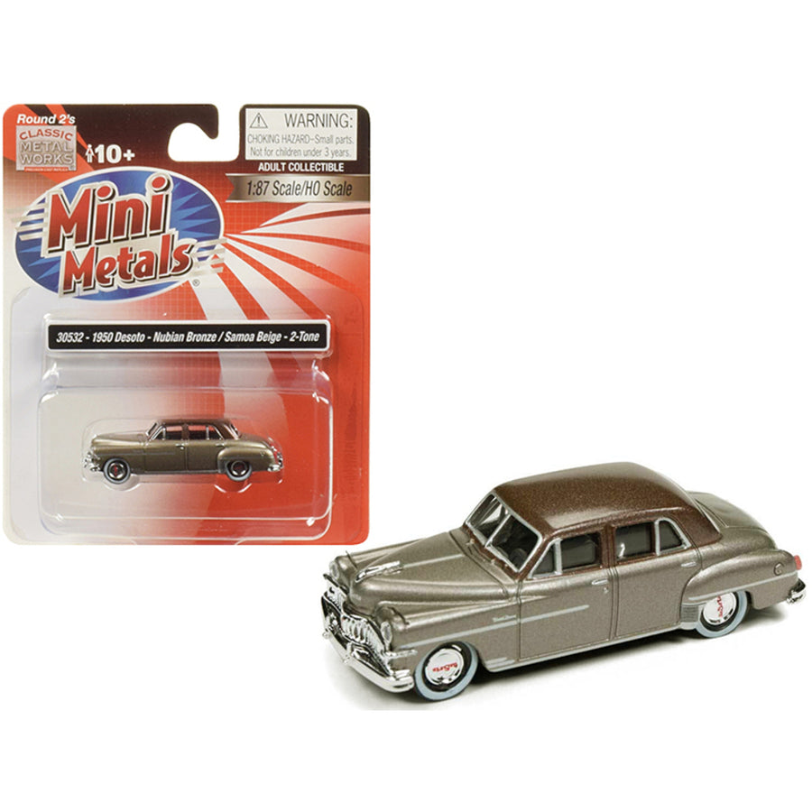 1950 Desoto Nubian Bronze With Samoa Beige Top 1/87 (ho) Scale Model Car By Classic Metal Works Cmw30532