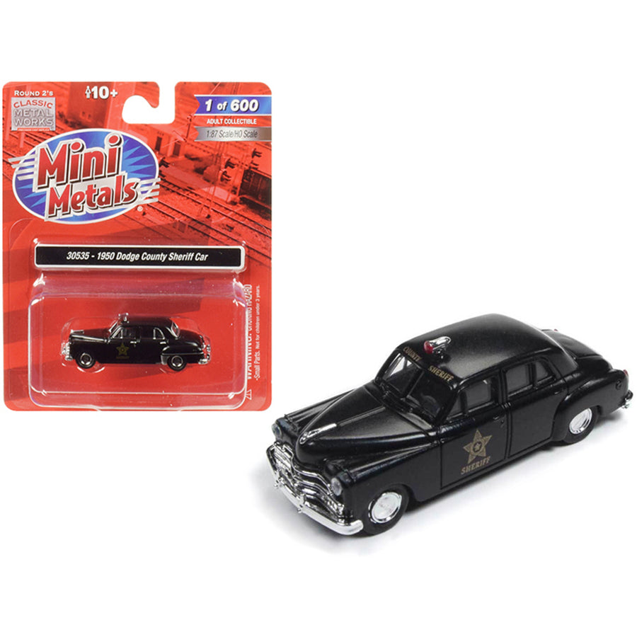 1950 Dodge County Sheriff Car Black 1/87 (ho) Scale Model Car By Classic Metal Works 30535
