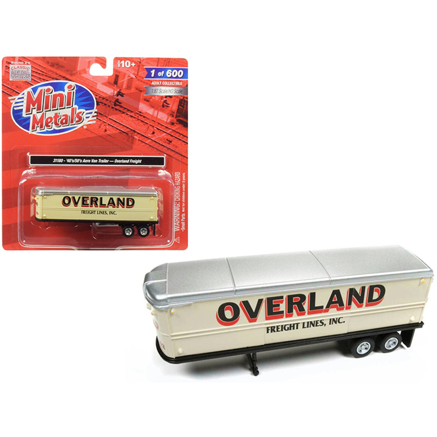 1940s-1950s Aerovan Trailer Overland Freight Lines, Inc. 1/87 (ho) Scale Model By Classic Metal Works 31180