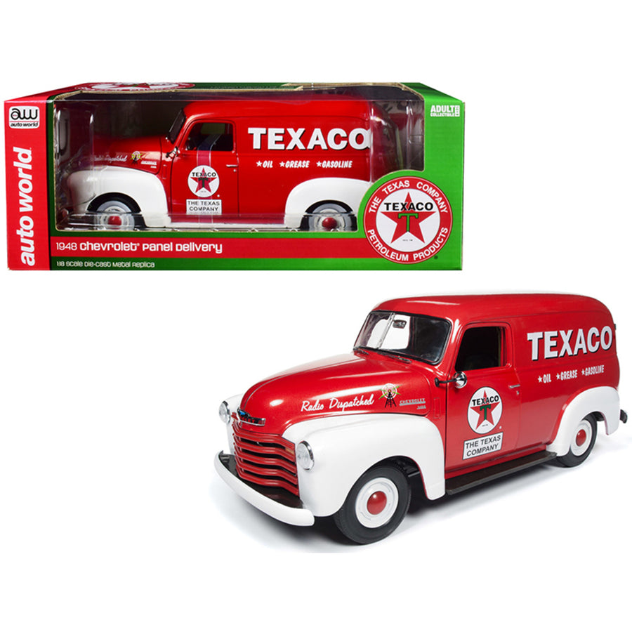 1948 Chevrolet Panel Delivery Truck Texaco Red Limited Edition To 1,002 Pieces Worldwide 1/18 Diecast Model Car By Autoworld Aw248