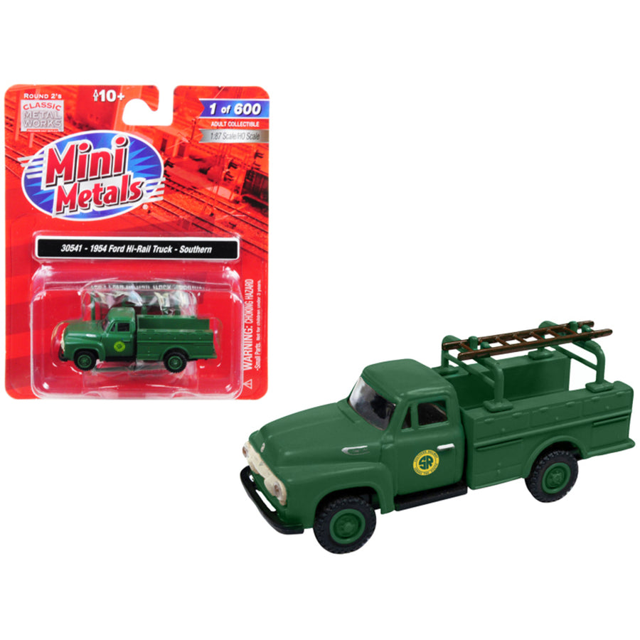 1954 Ford Hi-rail Truck Southern Green With Accessories 1/87 (ho) Scale Model By Classic Metal Works 30541