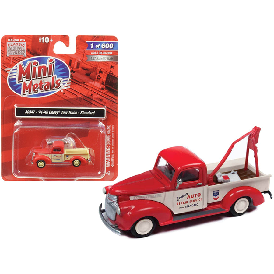 1941-1946 Chevrolet Tow Truck Standard Auto Repair Service 1/87 (ho) Scale Model Car By Classic Metal Works 30547