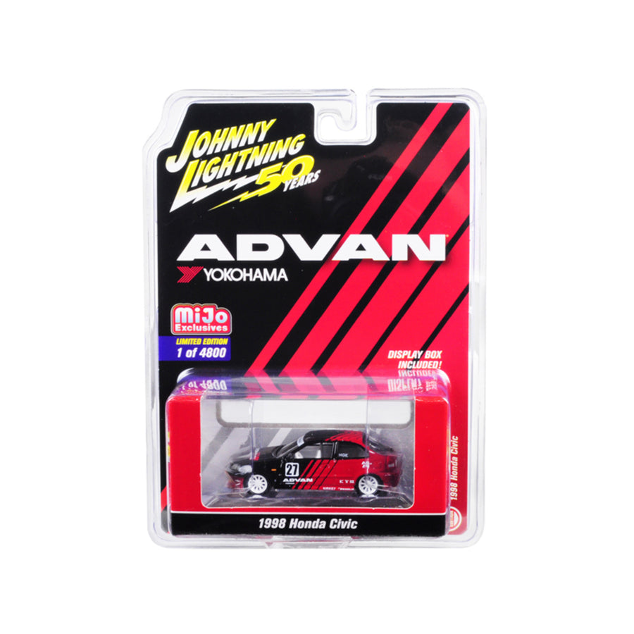 1998 Honda Civic #27 Advan Yokohama Johnny Lightning 50th Anniversary Limited Edition To 4,800 Pieces Worldwide 1/64 Diecast Model Car By Johnny Lightning Jlcp7180