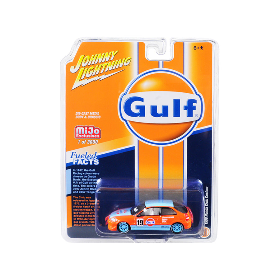1998 Honda Civic Custom #19 Gulf Oil Limited Edition To 3,600 Pieces Worldwide 1/64 Diecast Model Car By Johnny Lightning Jlcp7192