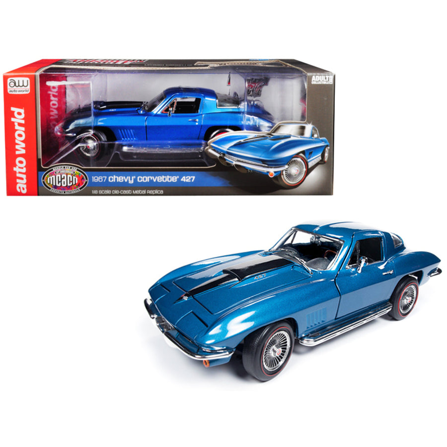 1967 Chevrolet Corvette 427 Stingray Coupe Marina Blue Metallic Mcacn 10th Anniversary (muscle Car & Corvette Nationals) Limited Edition To 1,002 Pieces Worldwide 1/18 Diecast Model Car B Amm1176