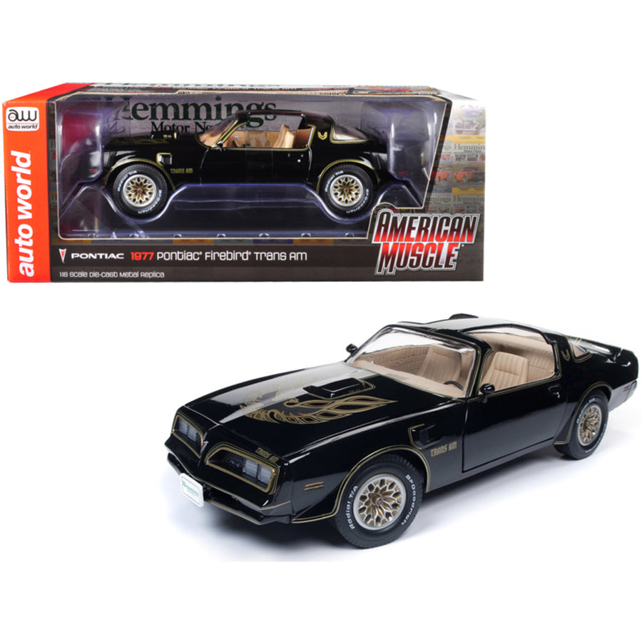 1977 Pontiac Firebird Trans Am Special Edition Black Hemmings Muscle Machines Cover Car (october 2007) Limited Edition To 1,002 Pieces Worldwide 1/18 Diecast Model Car By Autoworld Amm1177