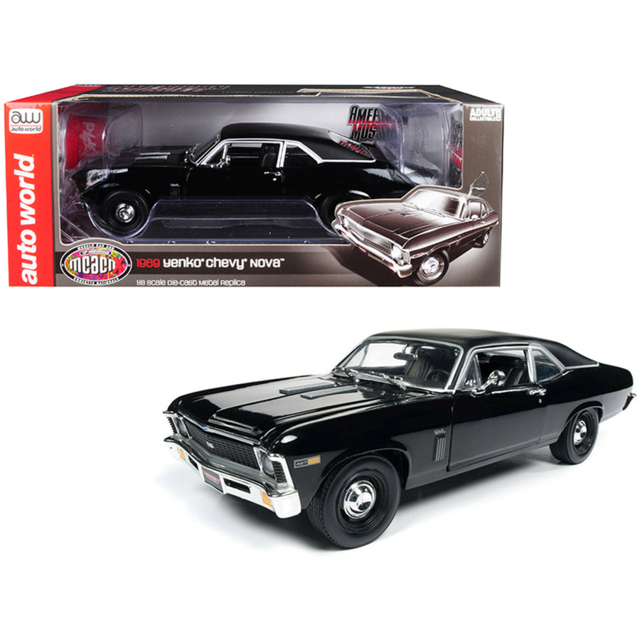 1969 Chevrolet Yenko Nova Ss Gloss Black With Matt Black Top Mcacn 10th Anniversary (muscle Car & Corvette Nationals) Limited Edition To 1,002 Pieces Worldwide 1/18 Diecast Model Car By A Amm1178