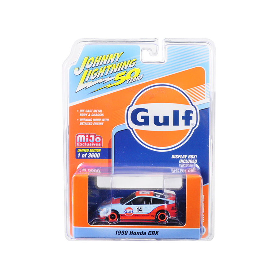 1990 Honda Crx #14 Gulf Oil Johnny Lightning 50th Anniversary Limited Edition To 3,600 Pieces Worldwide 1/64 Diecast Model Car By Johnny Lightning Jlcp7198