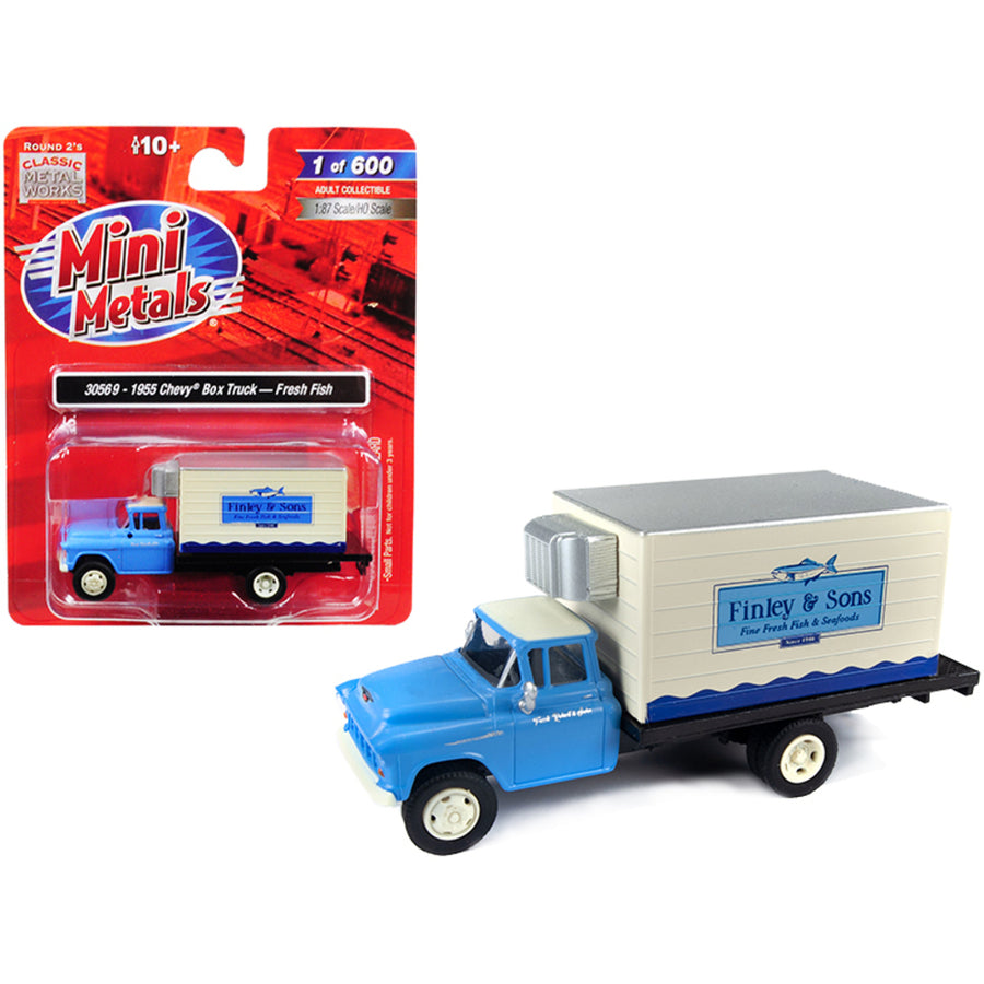 1955 Chevrolet Refrigerated Reefer Box Truck Finley & Sons (fresh Fish) 1/87 (ho) Scale Model By Classic Metal Works 30569