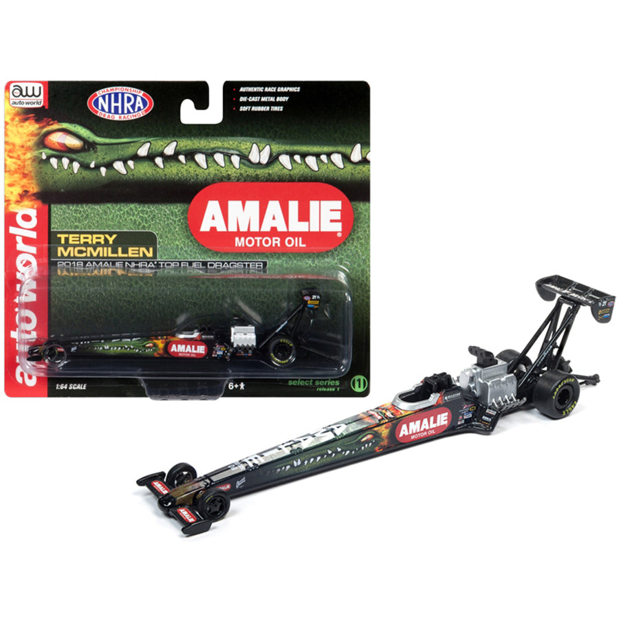 2018 Funny Car Nhra Terry Mcmillen Amalie Oil Tfd 1/64 Diecast Model Car By Autoworld Awsp019