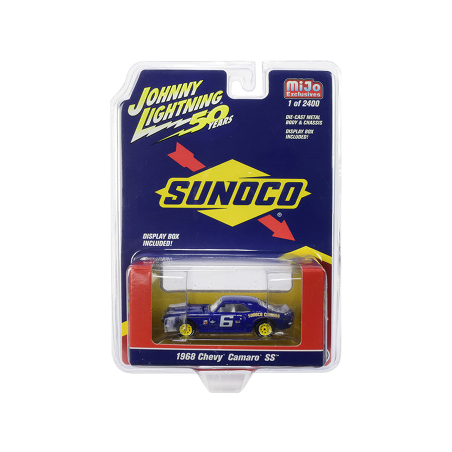 1968 Chevrolet Camaro Ss #6 Sunoco Dark Blue Limited Edition To 2,400 Pieces Worldwide 1/64 Diecast Model Car By Johnny Lightning Jlcp7239