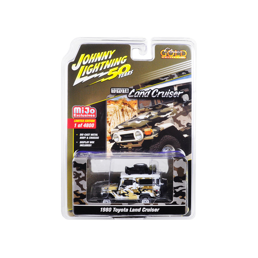 1980 Toyota Land Cruiser Camouflage With Accessories Johnny Lightning 50th Anniversary Limited Edition To 4,800 Pieces Worldwide 1/64 Diecast Model Car By Johnny Lightning Jlcp7246